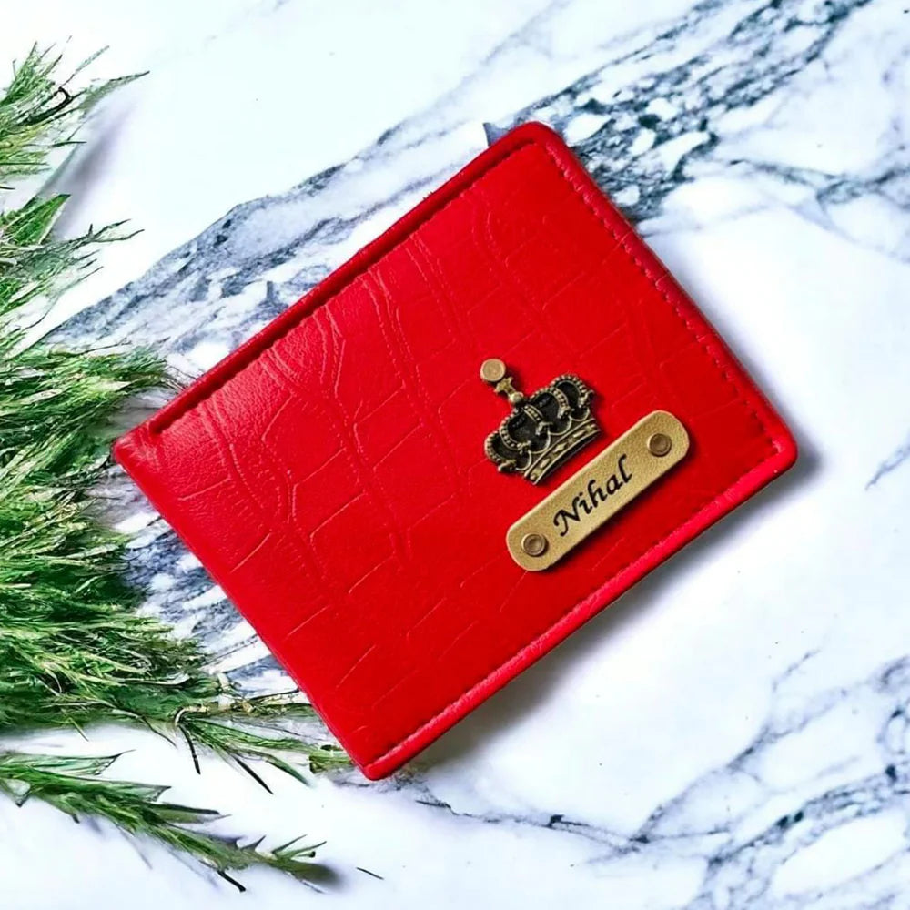 Personalized Sleek Croc Style Wallet With Name & Charm