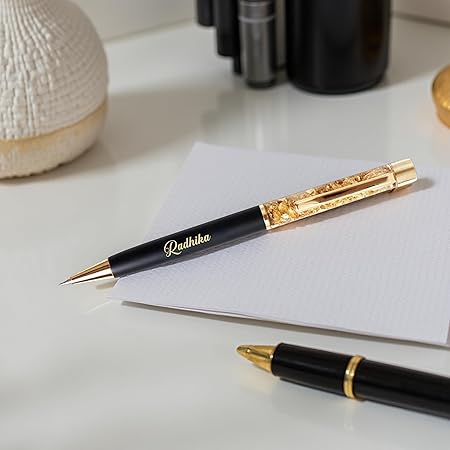 Gold Flake Personalized Pen with Name
