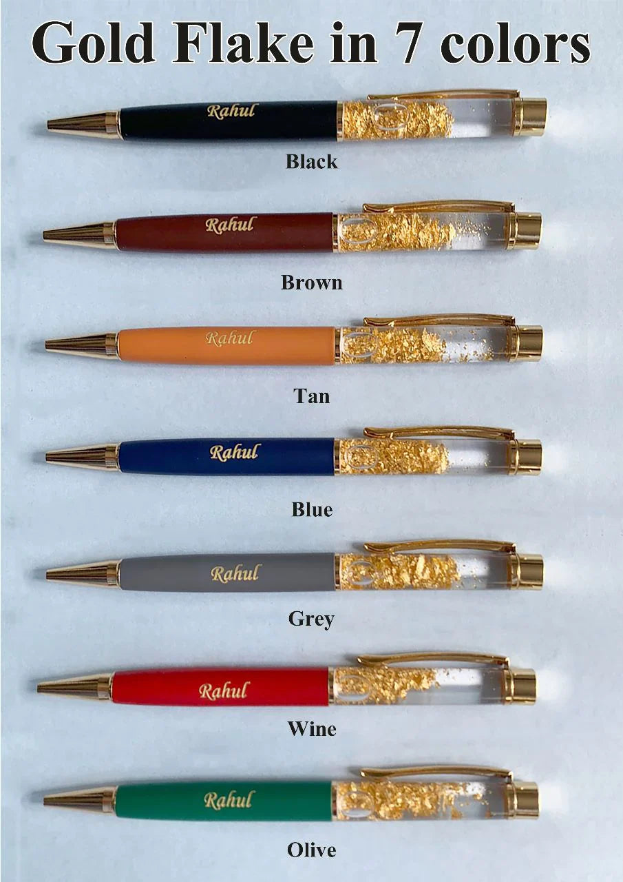 Gold Flake Personalized Pen with Name