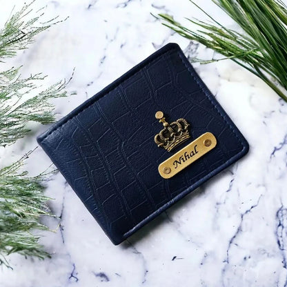 Personalized Sleek Croc Style Wallet With Name & Charm