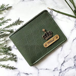Personalized Sleek Croc Style Wallet With Name & Charm