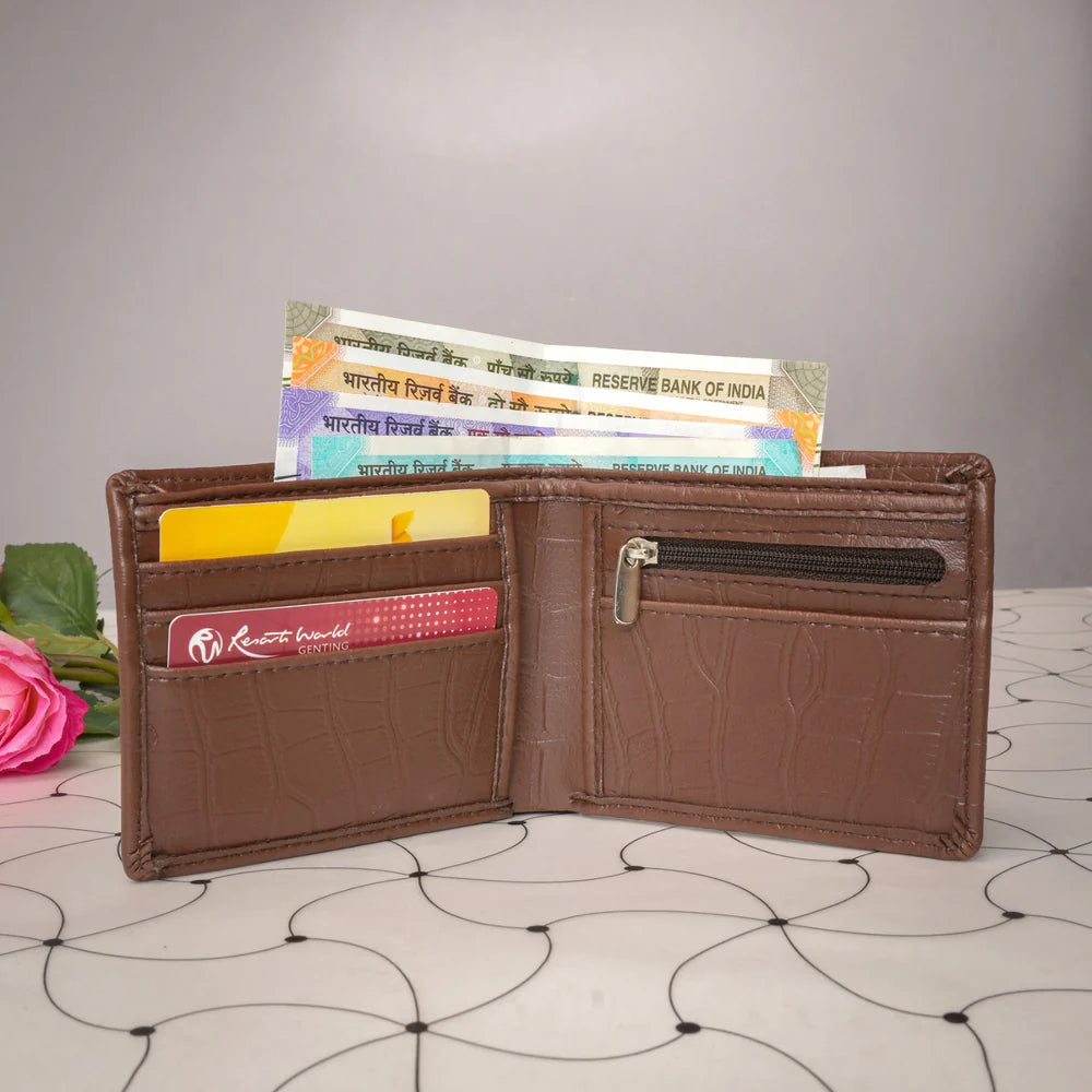 Personalized Sleek Croc Style Wallet With Name & Charm